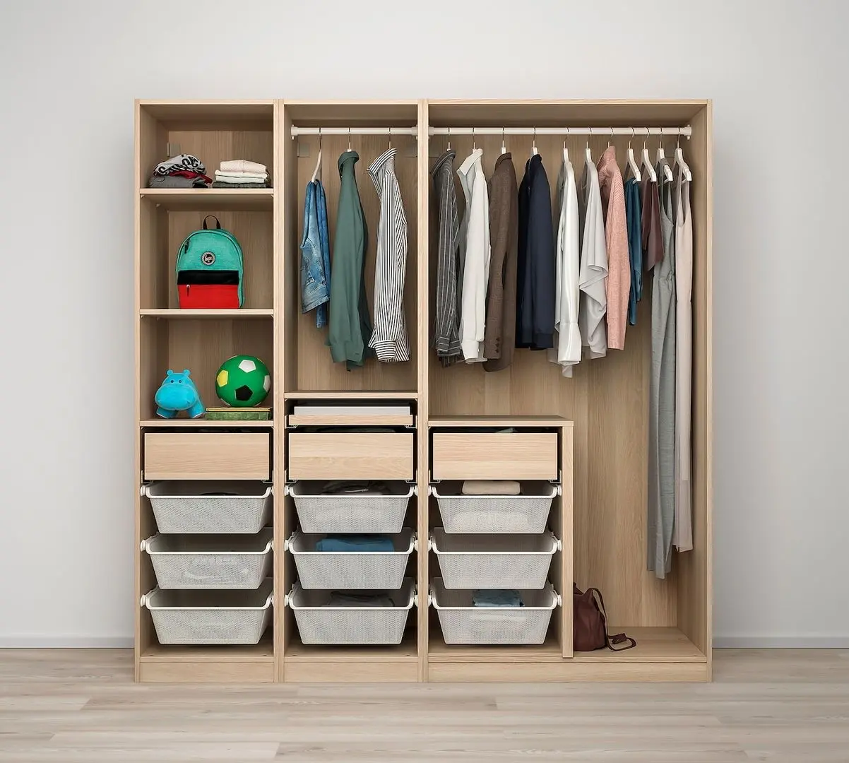 Dulap Ikea Pax/Forsand rafturi/bare/sertare/cosuri 200x60x201 (Aspect Stejar Antichizat)