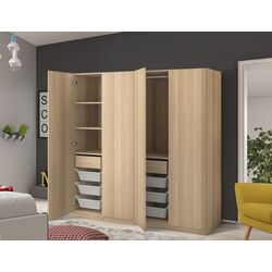 Dulap Ikea Pax/Forsand rafturi/bare/sertare/cosuri 200x60x201 (Aspect Stejar Antichizat)