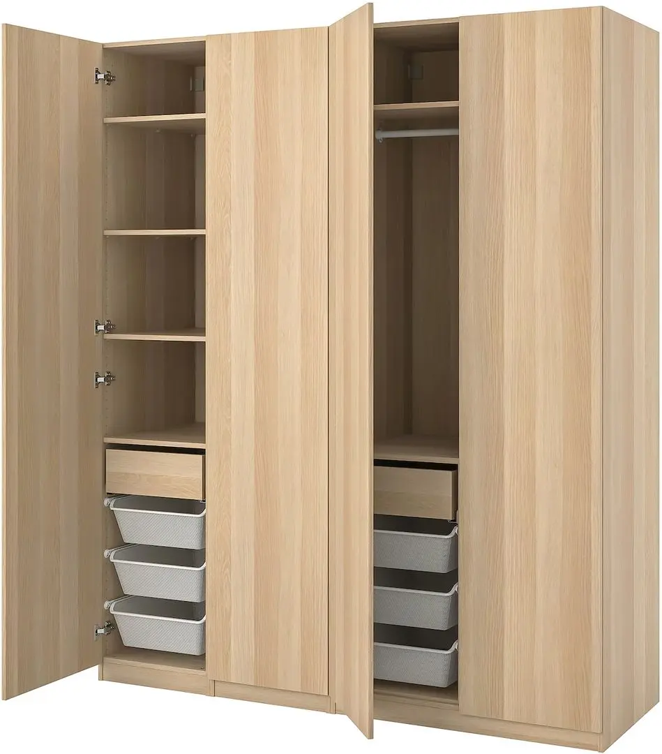 Dulap Ikea Pax/Forsand rafturi/bare/sertare/cosuri 200x60x236 (Aspect Stejar Antichizat)