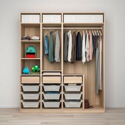 Dulap Ikea Pax/Forsand rafturi/bare/sertare/cosuri 200x60x236 (Aspect Stejar Antichizat) Thumb