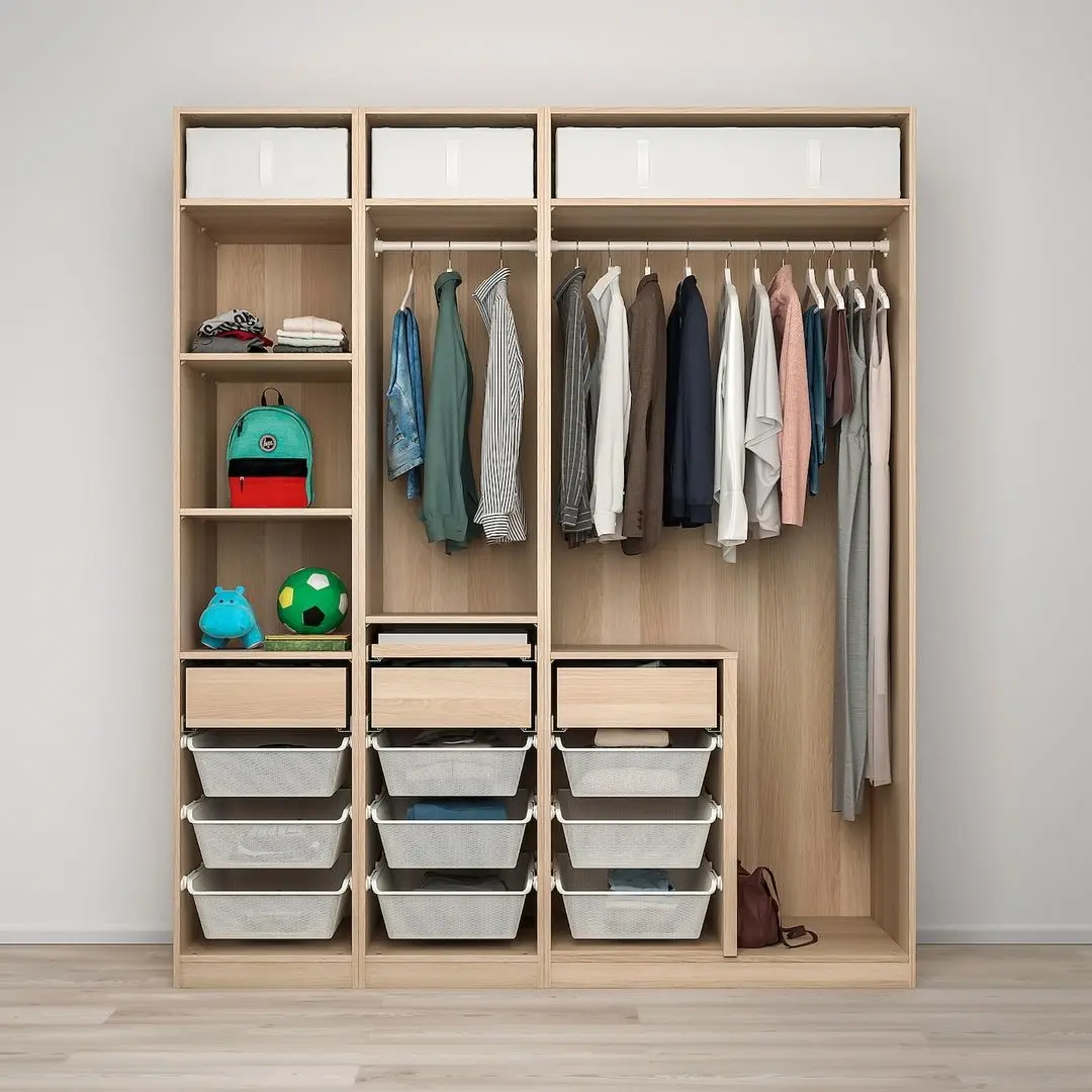 Dulap Ikea Pax/Forsand rafturi/bare/sertare/cosuri 200x60x236 (Aspect Stejar Antichizat)