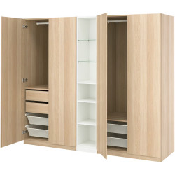 Dulap Ikea Pax/Forsand rafturi/bare/sertare/cosuri/etajera 235x60x201 (Aspect Stejar Antichizat) Thumb