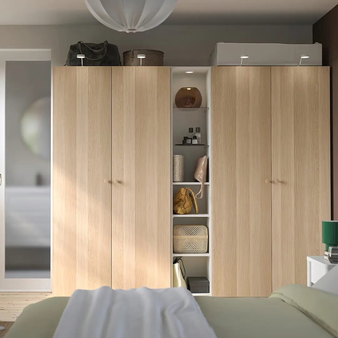 Dulap Ikea Pax/Forsand rafturi/bare/sertare/cosuri/etajera 235x60x201 (Aspect Stejar Antichizat)