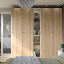 Dulap Ikea Pax/Forsand rafturi/bare/sertare/cosuri/etajera 235x60x236 (Aspect Stejar Antichizat/Alb)