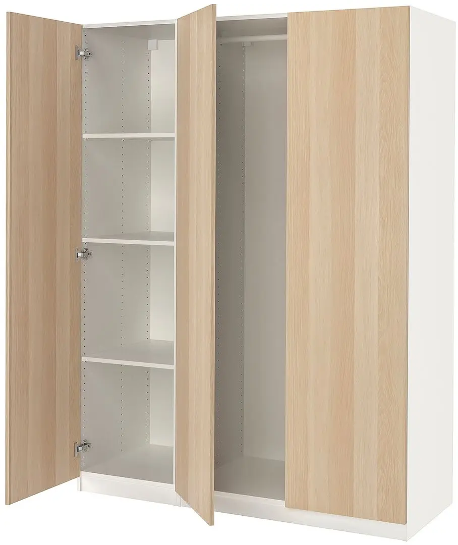 Dulap Ikea Pax/Forsand bare/rafturi 150x60x201 (Alb/Aspect Stejar Antichizat) - 4