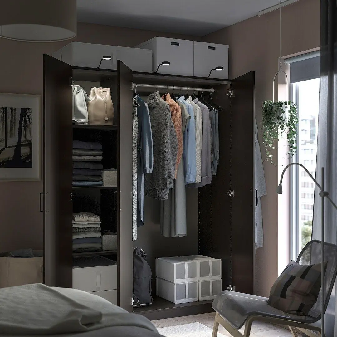 Dulap Ikea Pax/Forsand bare/rafturi 150x60x201 (Gri Inchis)