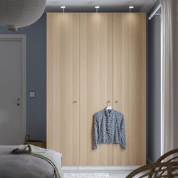 Шкаф Ikea Pax/Forsand штанги/полки 150x60x236 (Белый/Имитация Состаренного Дуба)