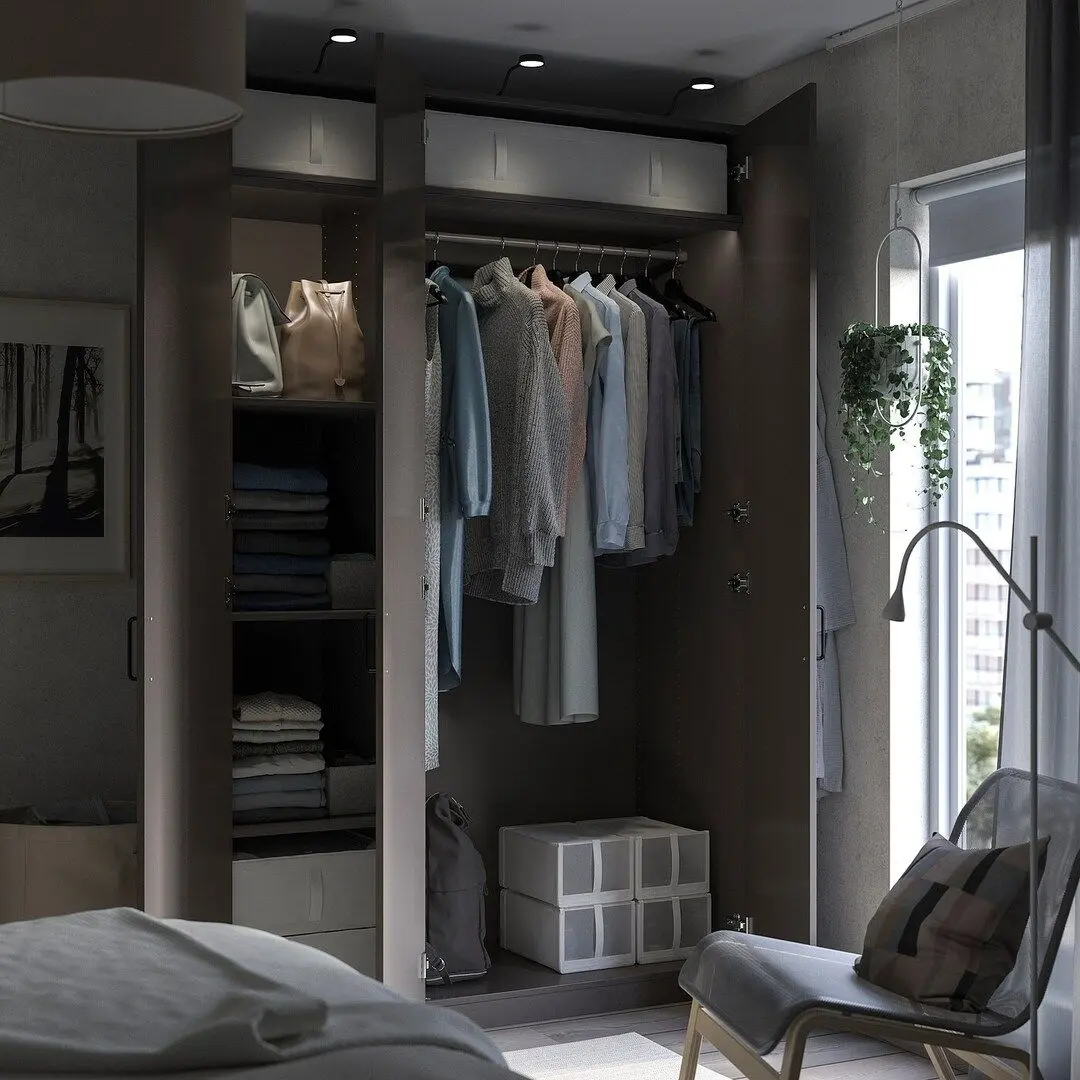 Dulap Ikea Pax/Forsand bare/rafturi 150x60x236 (Gri-inchis)