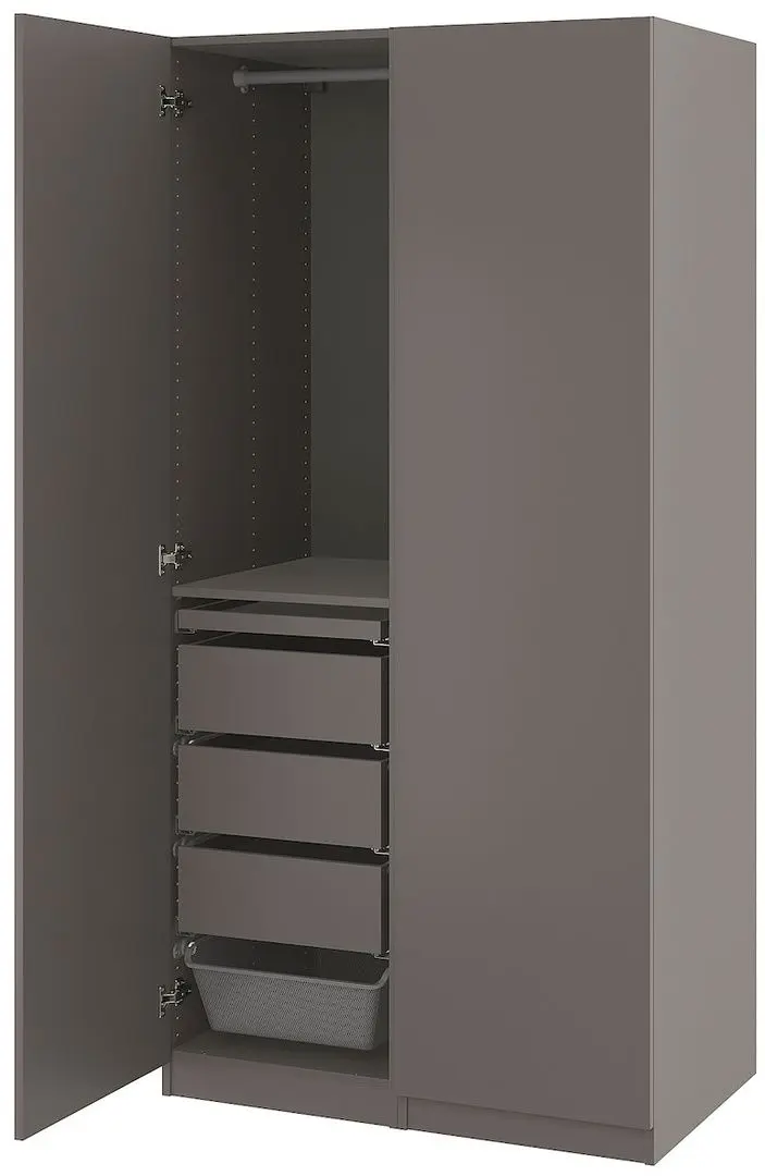 Dulap Ikea Pax/Forsand bare/rafturi/sertare 100x60x201 (Gri Inchis)