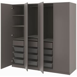 Dulap Ikea Pax/Forsand bare/raft/sertare 200x60x201 (Gri-inchis) Thumb