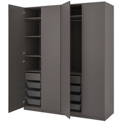 Dulap Ikea Pax/Forsand bare/rafturi/sertare 200x60x236 (Gri-inchis) Thumb