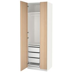 Dulap Ikea Pax/Forsand bare/rafturi/sertare 75x60x236 (Alb/Aspect Stejar Antichizat) Thumb