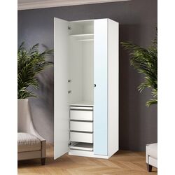 Dulap Ikea Pax/Forsand/Vikedal sertare/raft/bara 75x60x236 (Alb/Oglinda) Thumb