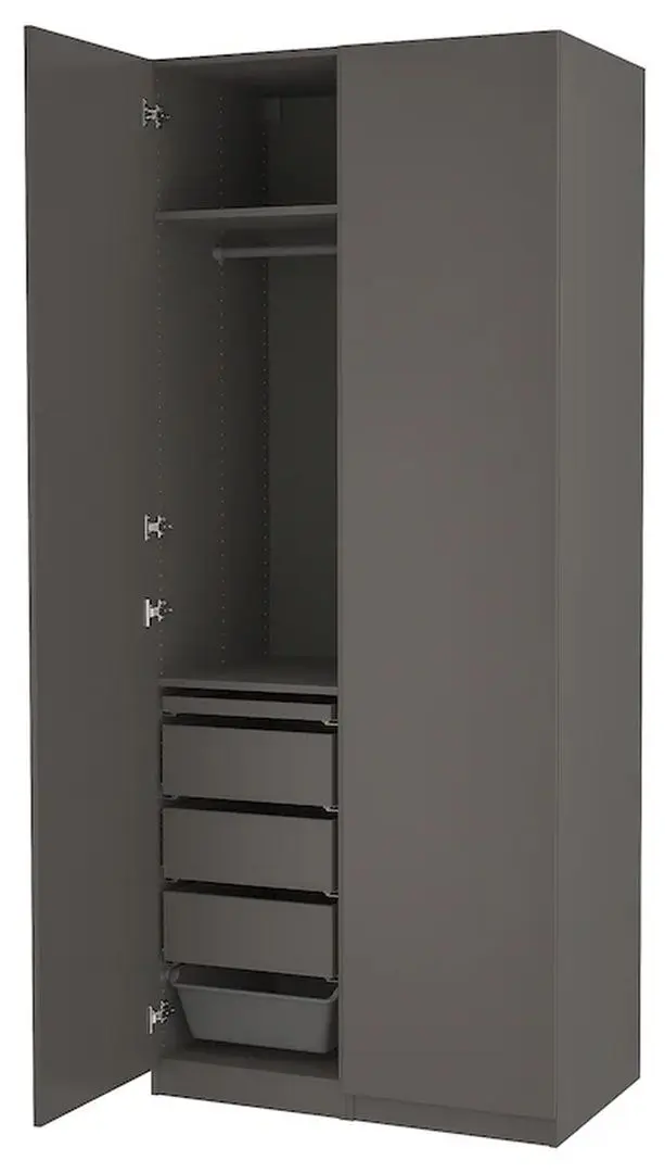Dulap Ikea Pax/Forsand sertare/bare/cosuri 100x60x236 (Gri-Inchis)