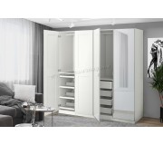 Шкаф Ikea Pax/Grimo/Aheim полки/штанги/ящики/корзины/зеркало 200x60x236 (Белый)