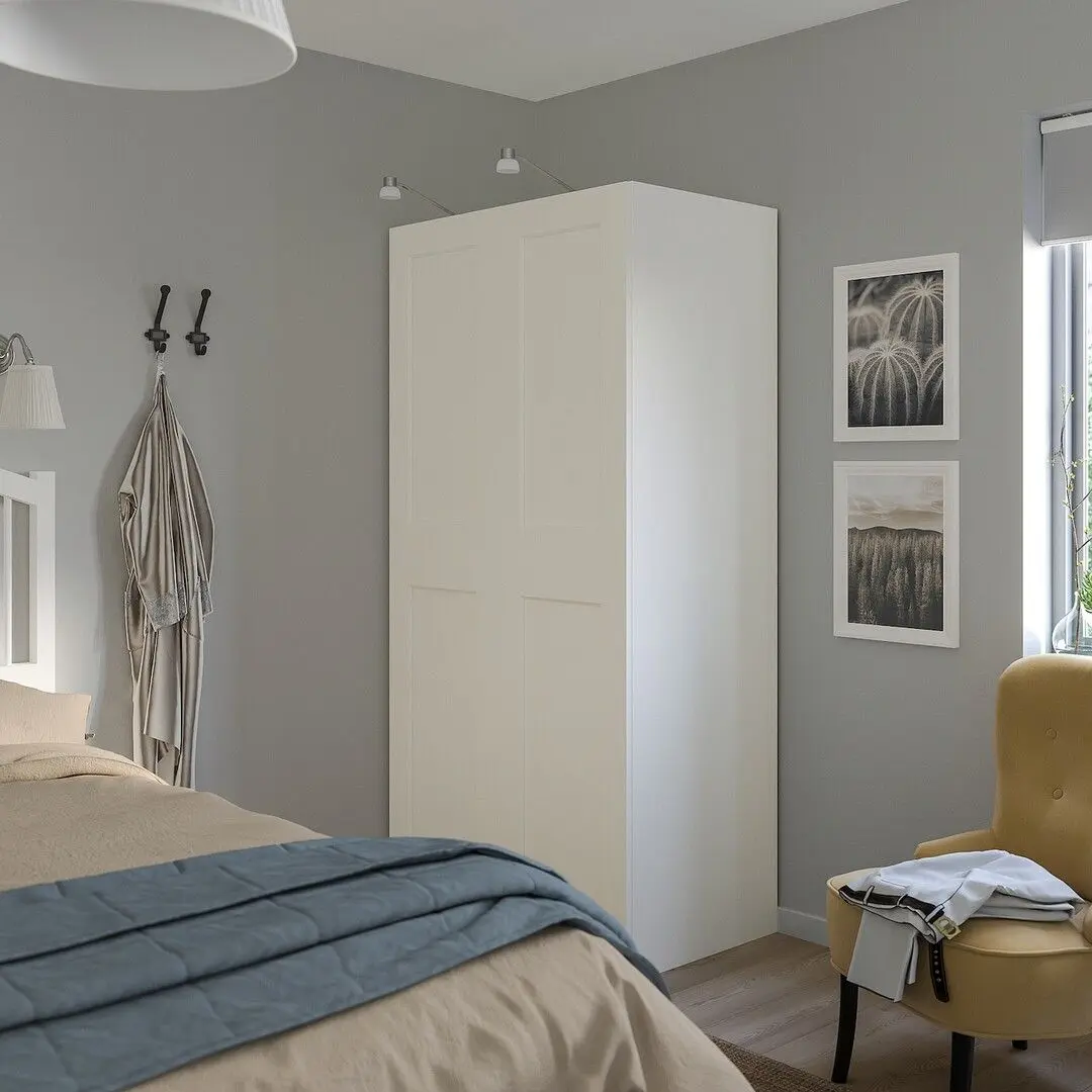 Dulap-cupe Ikea Pax/Grimo rafturi/bara 100x60x201 (Alb)