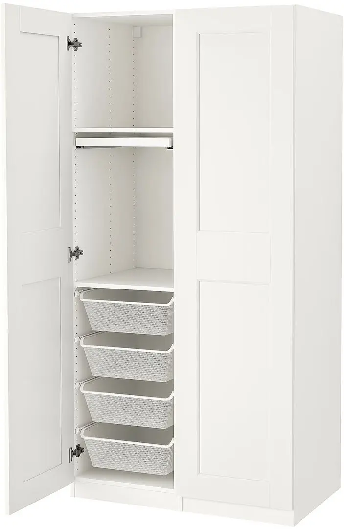 Dulap Ikea Pax/Grimo rafturi/bara/sertare/cosuri 100x60x201 (Alb)