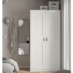 Шкаф Ikea Pax/Grimo полки/штанга/ящики/корзины 100x60x201 (Белый)