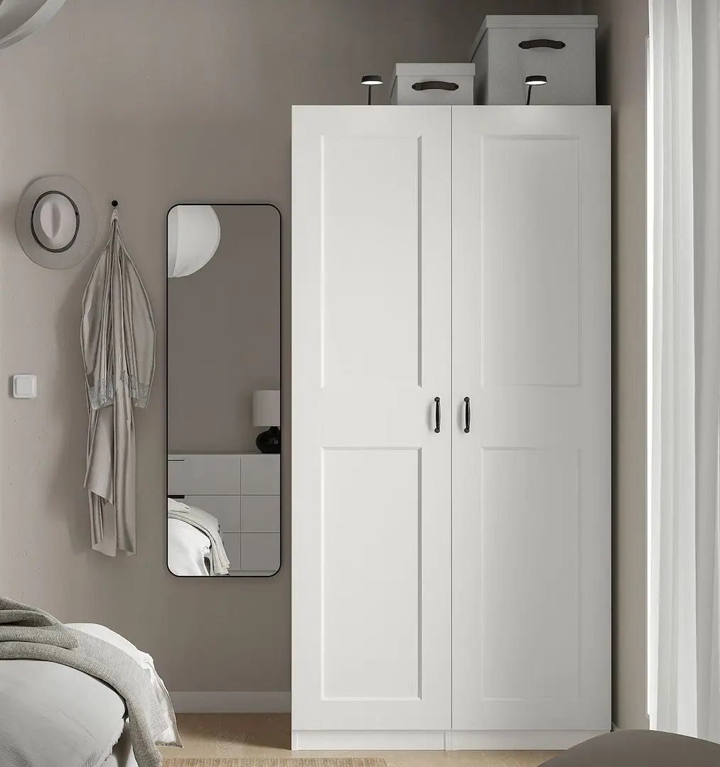 Dulap Ikea Pax/Grimo rafturi/bara/sertare/cosuri 100x60x201 (Alb)