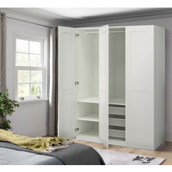 Шкаф Ikea Pax/Grimo полки/штанги/корзины 150x60x201 (Белый)