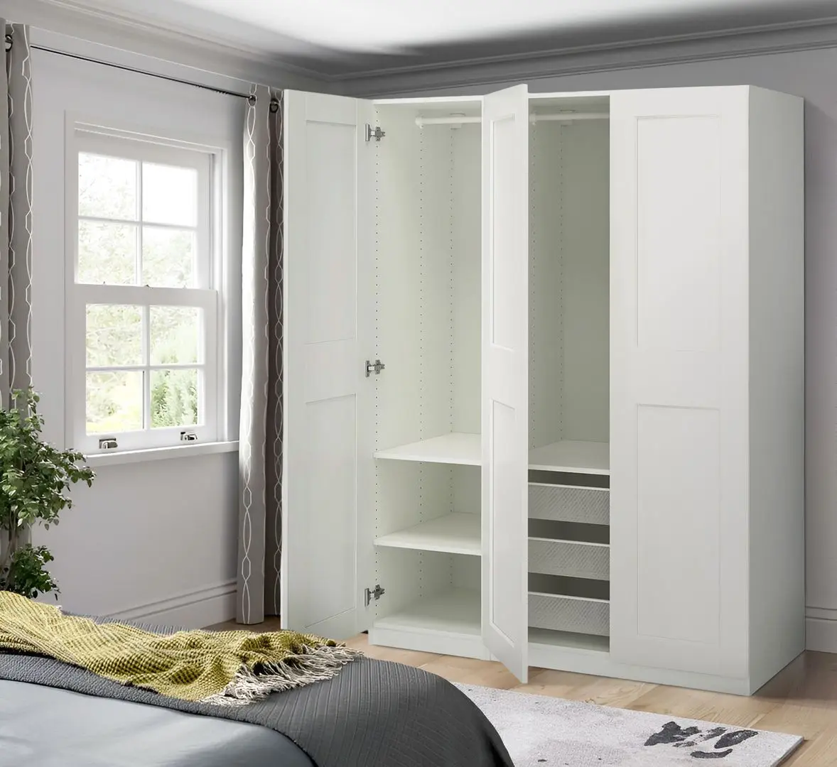 Dulap Ikea Pax/Grimo rafturi/bare/cosuri 150x60x201 (Alb)