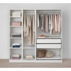 Dulap Ikea Pax/Grimo rafturi/bare/sertare 200x60x201 (Alb/Gri) Thumb