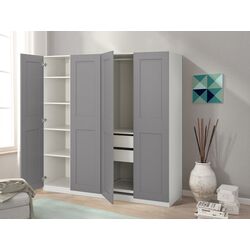 Dulap Ikea Pax/Grimo rafturi/bare/sertare 200x60x201 (Alb/Gri)