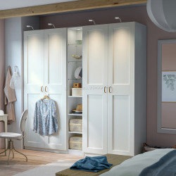 Dulap Ikea Pax/Grimo rafturi/bare/sertare/cosuri/etajera 235x60x236 (Alb)