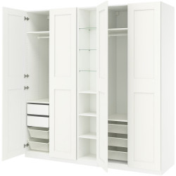 Dulap Ikea Pax/Grimo rafturi/bare/sertare/cosuri/etajera 235x60x236 (Alb) Thumb