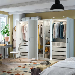 Dulap Ikea Pax/Grimo rafturi/bare/sertare/cosuri/etajera 285x60x201 (Alb) Thumb