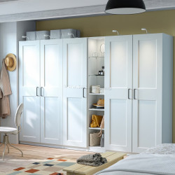 Dulap Ikea Pax/Grimo rafturi/bare/sertare/cosuri/etajera 285x60x201 (Alb)