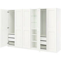 Dulap Ikea Pax/Grimo rafturi/bare/sertare/cosuri/etajera 285x60x201 (Alb) Thumb