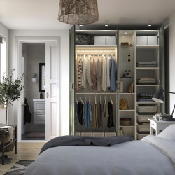 Dulap Ikea Pax/Grimo rafturi/bare/cosuri/etajera 185x60x236 (Alb/Gri-verde) Thumb