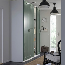 Dulap Ikea Pax/Grimo rafturi/bare/cosuri/etajera 185x60x236 (Alb/Gri-verde) Thumb