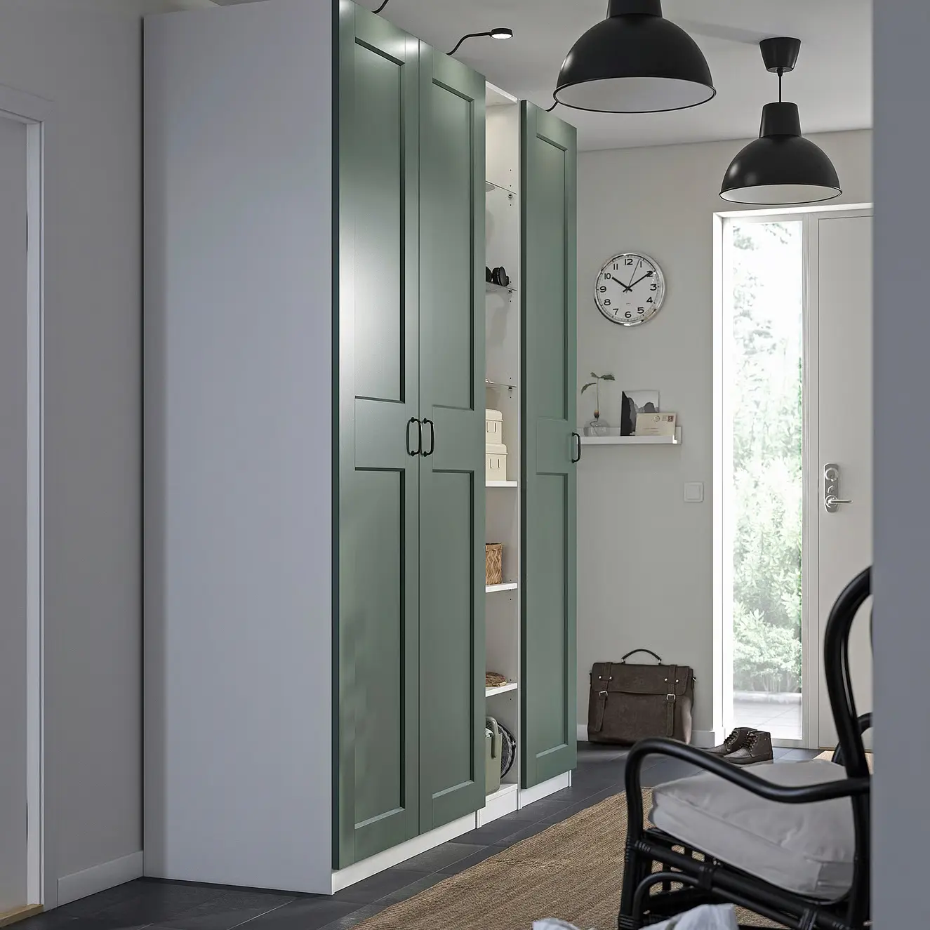 Dulap Ikea Pax/Grimo rafturi/bare/cosuri/etajera 185x60x236 (Alb/Gri-verde) - 3