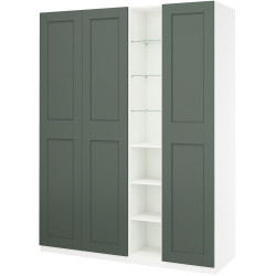 Dulap Ikea Pax/Grimo rafturi/bare/cosuri/etajera 185x60x236 (Alb/Gri-verde) Thumb