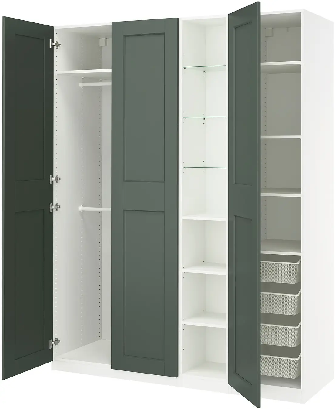 Dulap Ikea Pax/Grimo rafturi/bare/cosuri/etajera 185x60x236 (Alb/Gri-verde) - 6