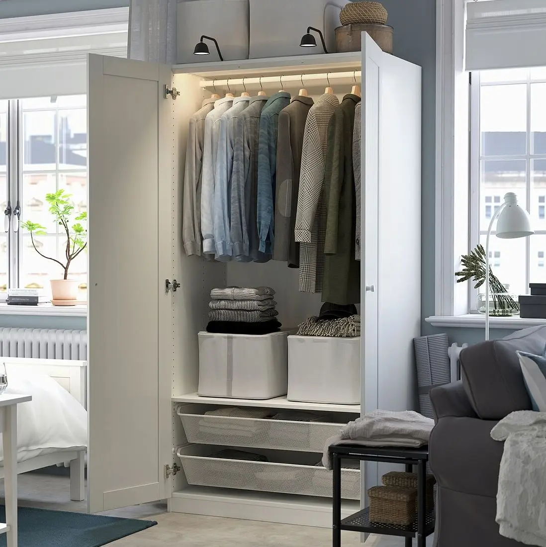 Dulap Ikea Pax/Gullaberg raft/bara/cosuri 100x60x201 (Alb)