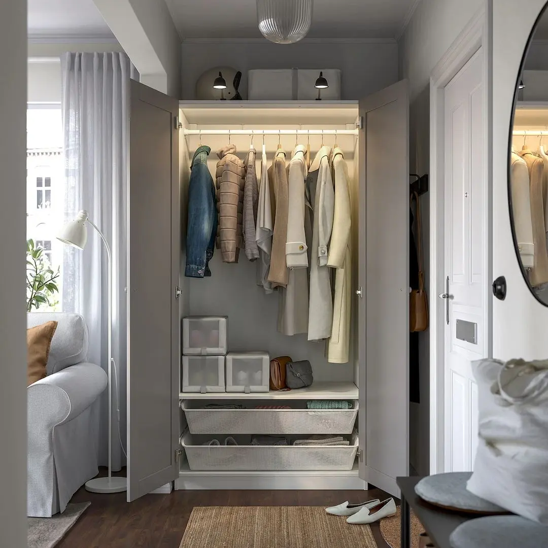 Dulap Ikea Pax/Gullaberg raft/bara/cosuri 100x60x201 (Alb/Gri)