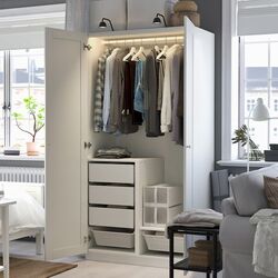 Dulap Ikea Pax/Gullaberg raft/bara/sertare/cosuri 100x60x201 (Alb) Thumb