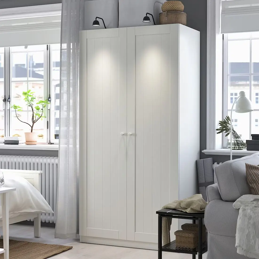 Dulap Ikea Pax/Gullaberg raft/bara/sertare/cosuri 100x60x201 (Alb)