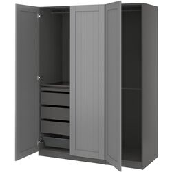 Dulap Ikea Pax/Gullaberg raft/bare/sertare/cos 150x60x201 (Gri inchis/Gri) Thumb