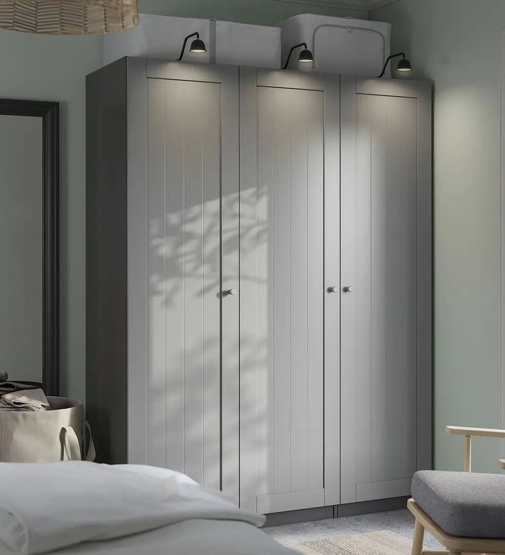 Dulap Ikea Pax/Gullaberg raft/bare/sertare/cos 150x60x201 (Gri inchis/Gri)