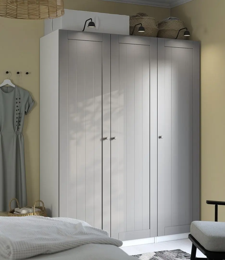 Dulap Ikea Pax/Gullaberg raft/bare/sertare/cosuri 150x60x201 (Alb/Gri)