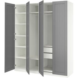 Dulap Ikea Pax/Gullaberg rafturi/bare/sertare 200x60x236 (Alb/Gri) Thumb
