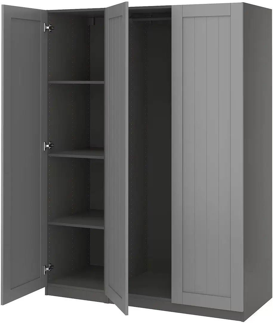 Dulap Ikea Pax/Gullaberg rafturi/bara 150x60x201 (Gri inchis/Gri)