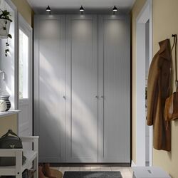 Шкаф Ikea Pax/Gullaberg полки/штанга 150x60x236 (Темно-серый/Серый)