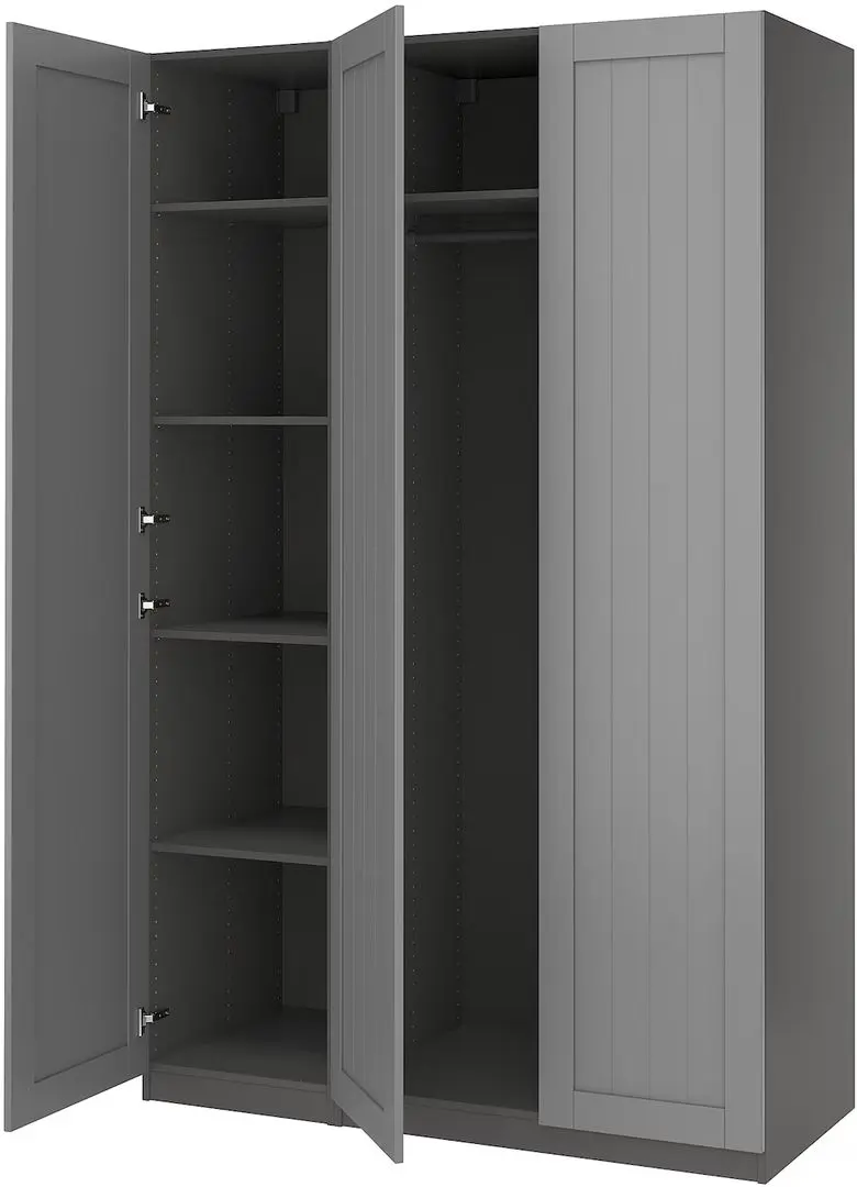 Dulap Ikea Pax/Gullaberg rafturi/bara 150x60x236 (Gri inchis/Gri)