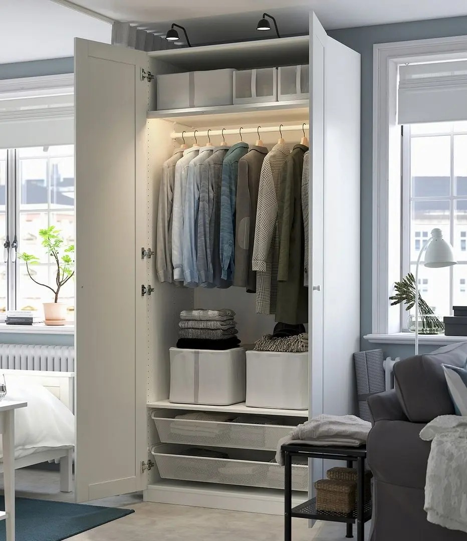 Шкаф Ikea Pax/Gullaberg полки/штанга/корзины 100x60x236 (Белый) - 2