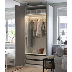 Dulap Ikea Pax/Gullaberg rafturi/bara/cosuri 100x60x236 (Alb/Gri) Thumb